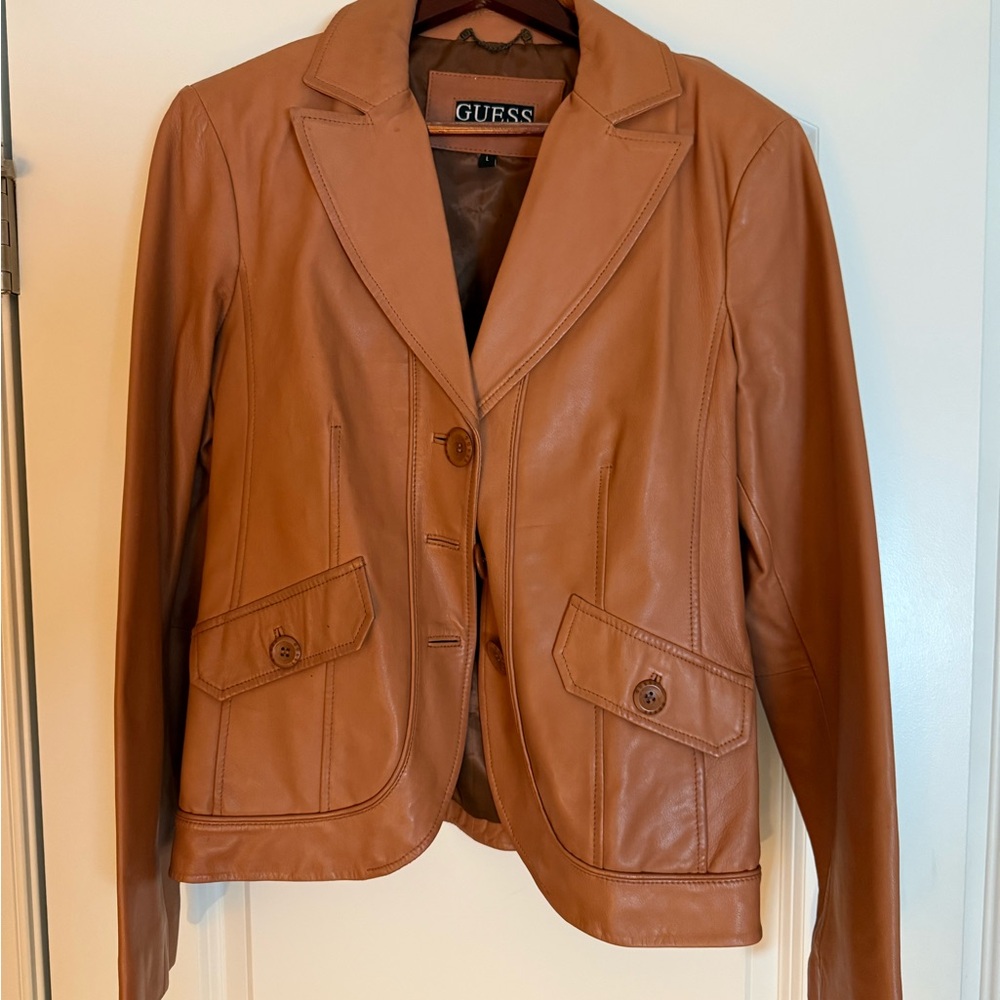 Cognac Leather Jacket/Blazer